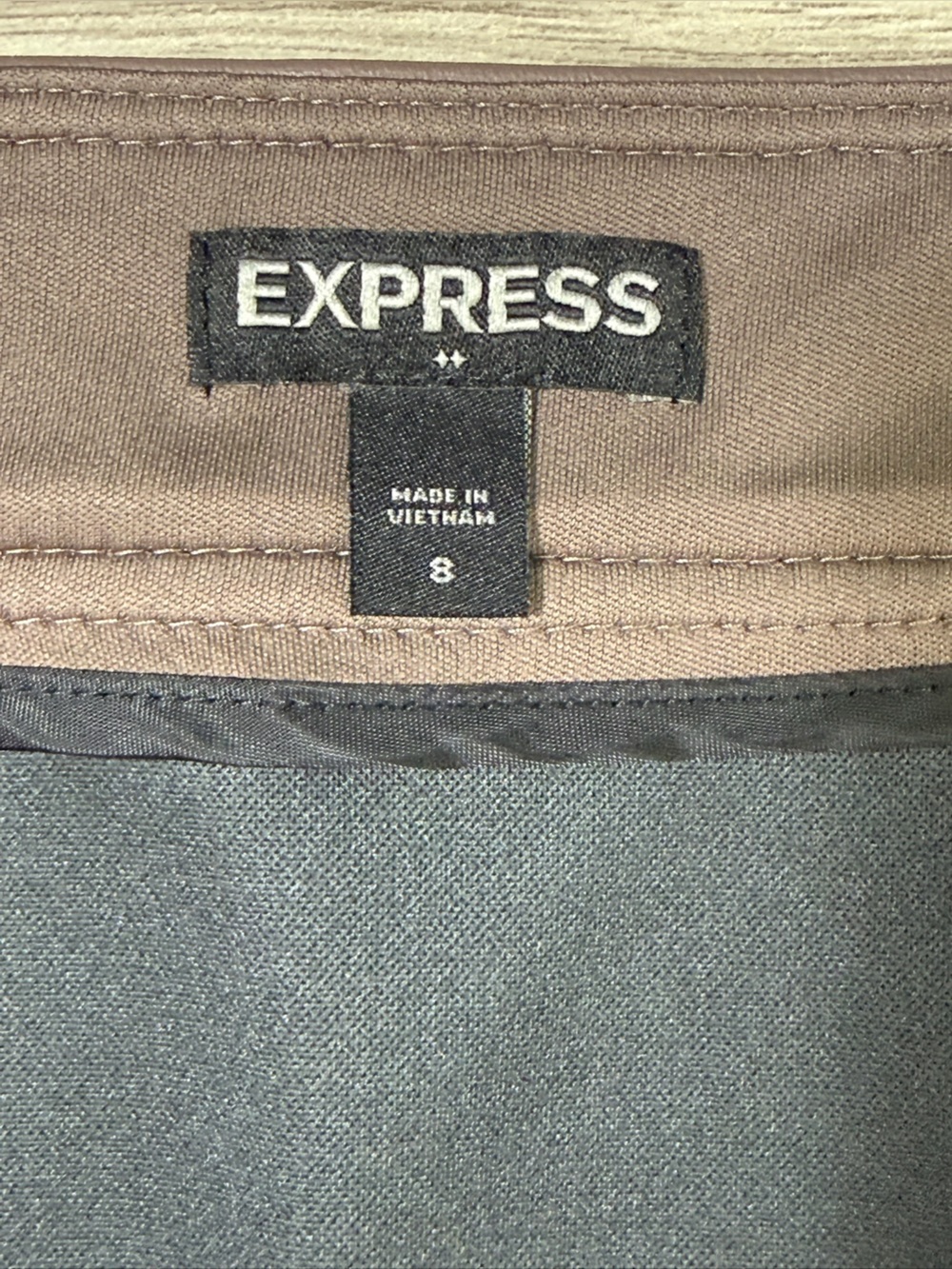Express Chocolate Brown Faux Leather Mini Skirt with Side Zip - Picture 5 of 11